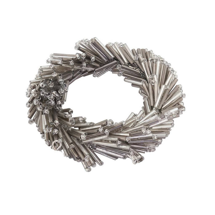 Beaded Silver Napkin Ring