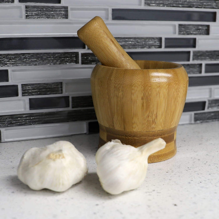 Bamboo Mortar & Pestle