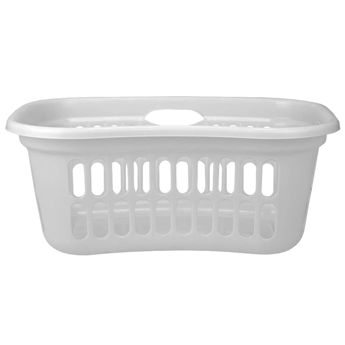 Lightweight Plastic Laundry Basket - White