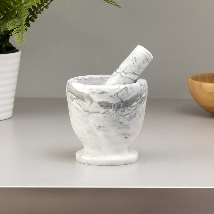 Marble Mortar And Pestle - White