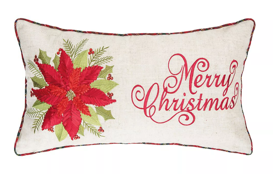 Merry Poinsettia Pillow