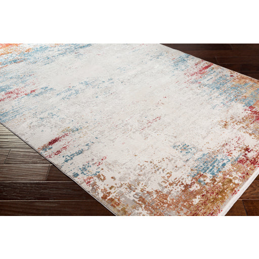Solar Burnt Orange/ White Rug