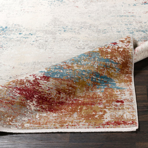 Solar Burnt Orange/ White Rug