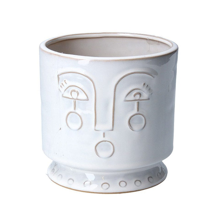 White Profile Ceramic Pot Cover
