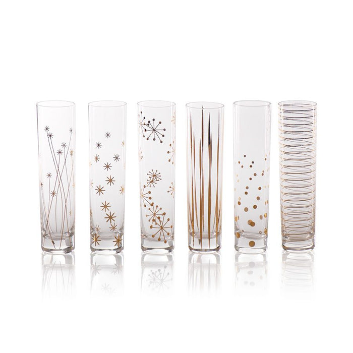La Fete Golden Decal Champagne Glass