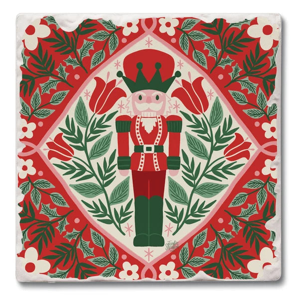 Folky Nutcracker Square Coasters
