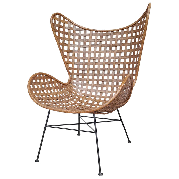 Mariposa Wing Chair - Iron & Rattan