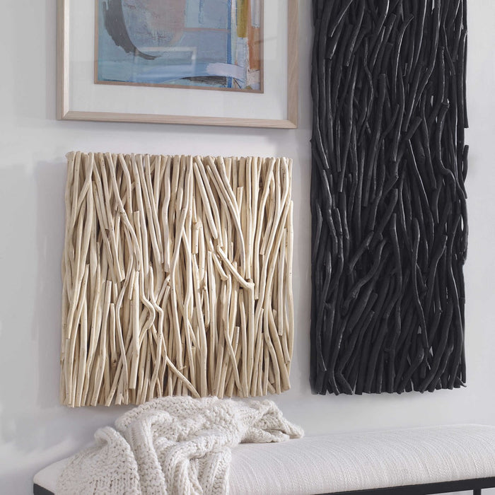 Gathered Teak Square Wood Decor
