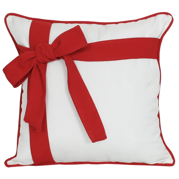 Red Bow Outdoor Pillow