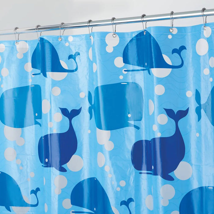 InterDesign Moby PEVA Blue Shower Curtain