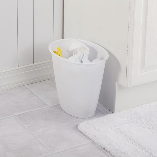 Sterilite 1.5 Gallon White Oval Wastebasket