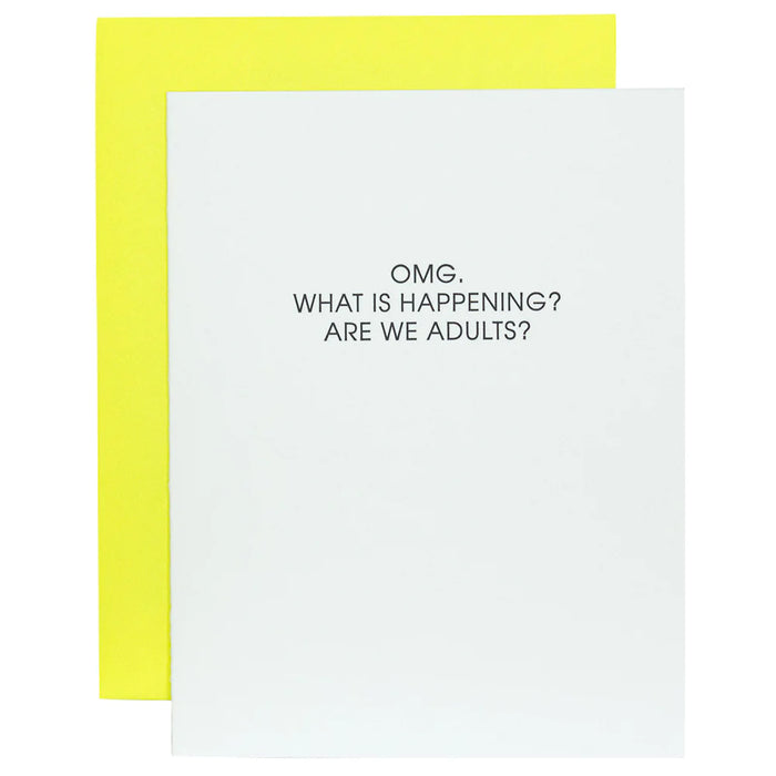 OMG Are We Adults - Letterpress Card