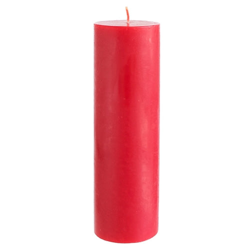 Unscented Round Pillar Candle - Red