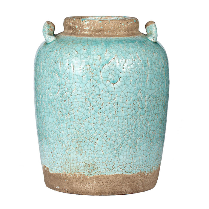Turquoise Patina Ceramic Vase