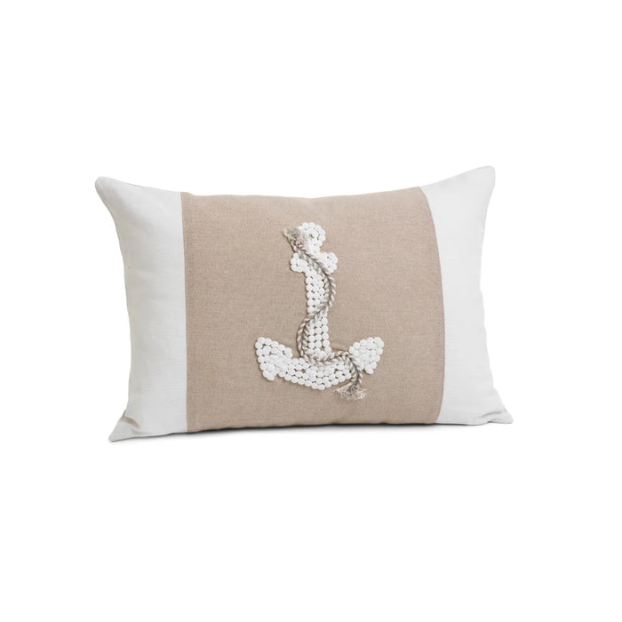 Anchor Beige & White Pillow