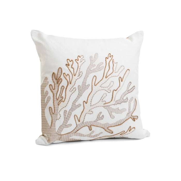 Coral Beige & White Pillow