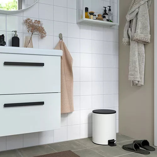 2 Gallon White & Anthracite Trash Can