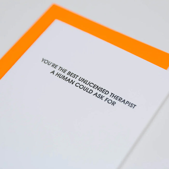 Unlicensed Therapist - Letterpress Card