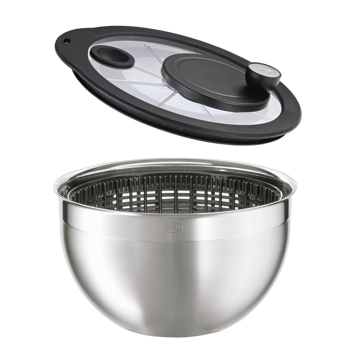 9.5" Salad Spinner With Glass Lid