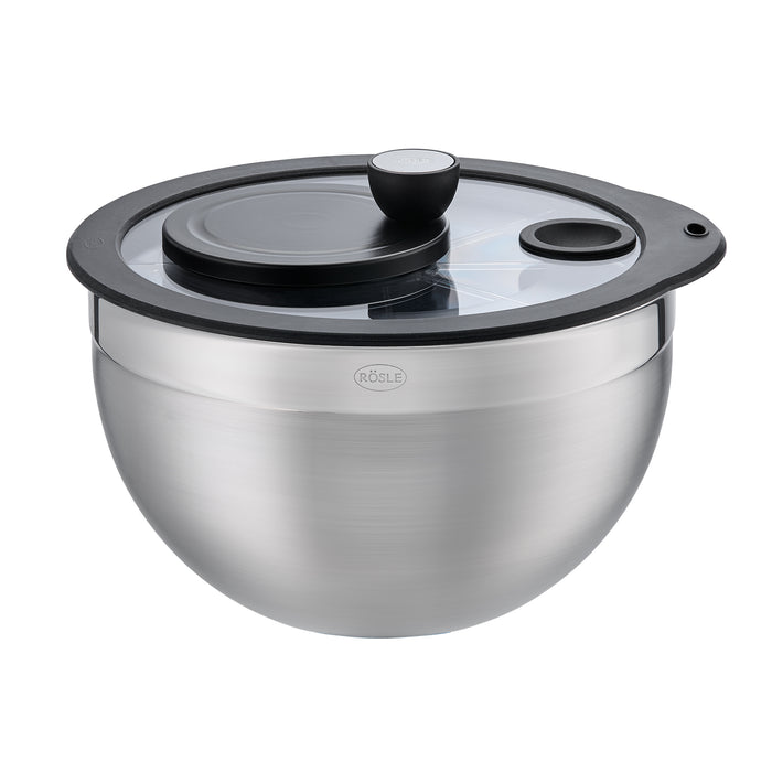 9.5" Salad Spinner With Glass Lid