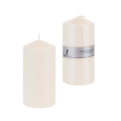 Dome Top Press Unscented Candle - Ivory