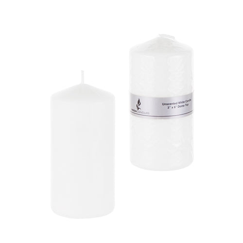 Dome Top Unscented Candle - White
