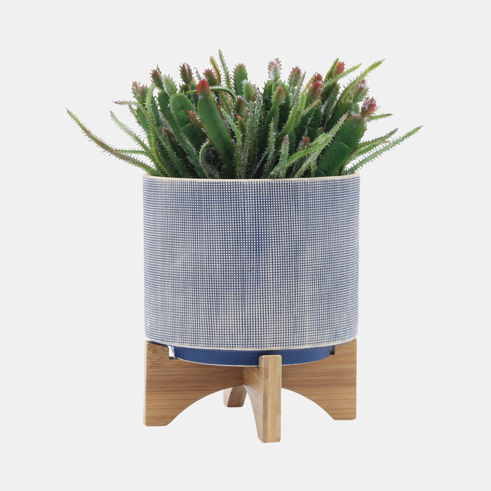 Mesh Planter With Stand - Blue