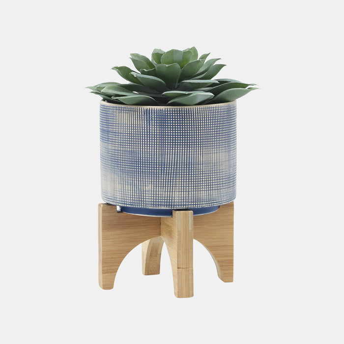 Mesh Planter With Stand - Blue