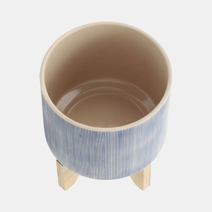 Mesh Planter With Stand - Blue
