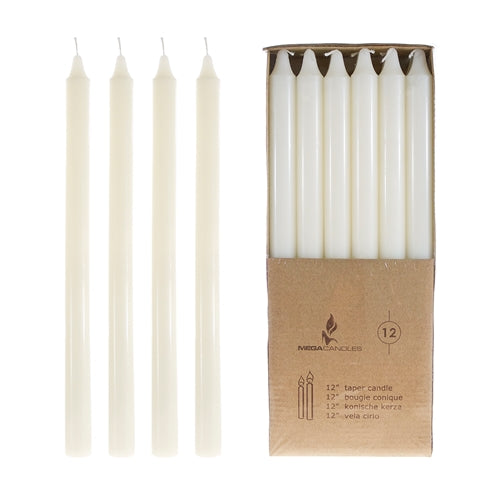 12-Piece Unscented Straight Taper Candle