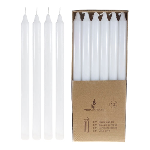 12-Piece Unscented Straight Taper Candle