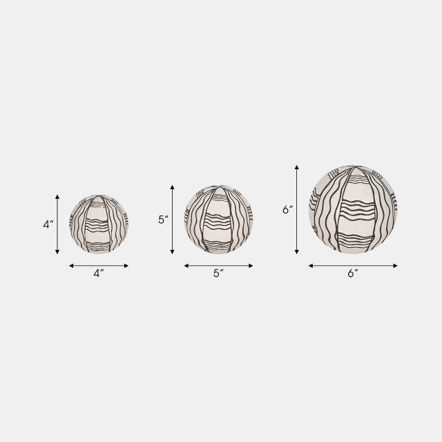 Curvy Line Black Painted Orb