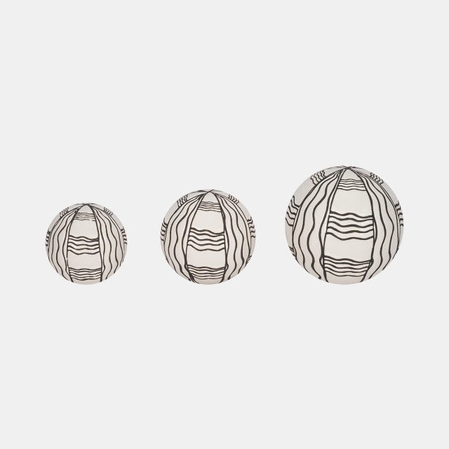 Curvy Line Black Painted Orb