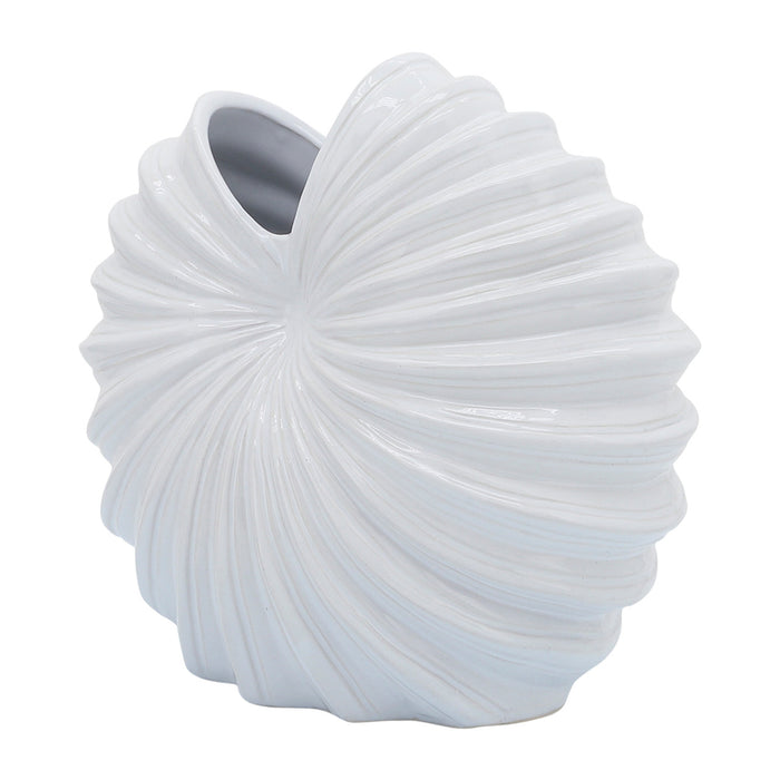 Ceramic White Shell Vase