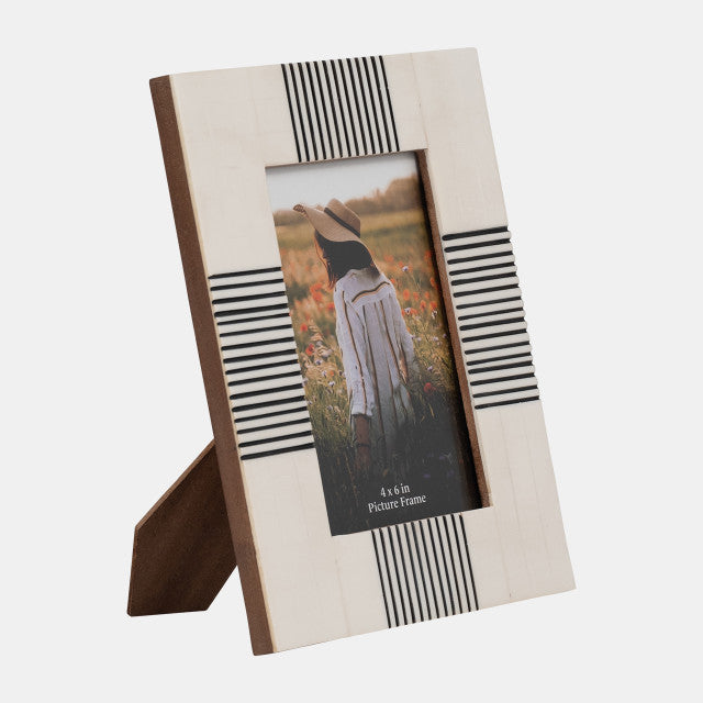 Resin 4x6 Abstract Photo Frame Black/white