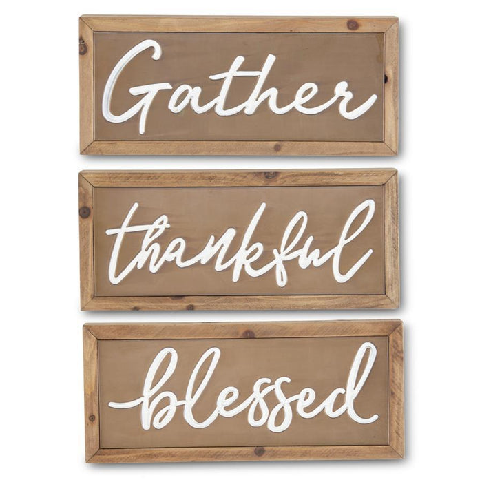 Copper Wall Sign w/Wood Frame - Assorted