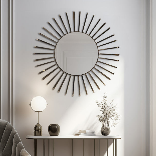 Metal Burst Wall Mirror - Gold