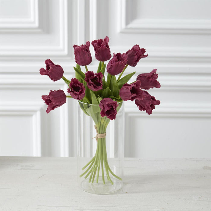 13"Fuchsia Real Touch Parrot Tulip Bundle (12 Stems)