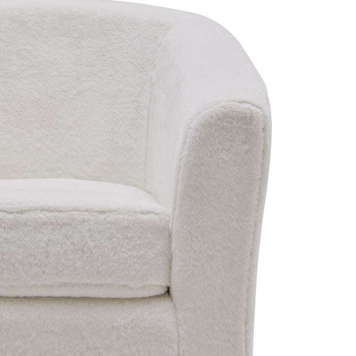 Hayden Faux Fur Fabric Swivel Chair