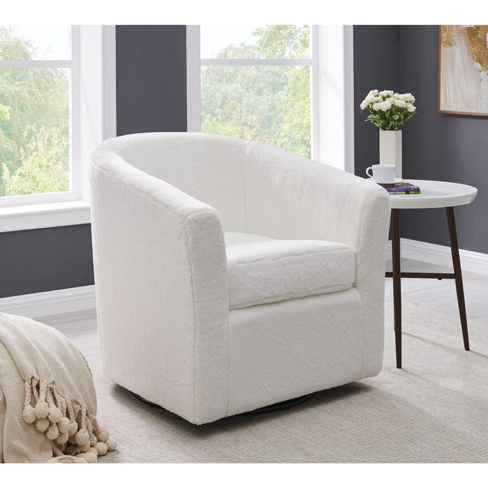 Hayden Faux Fur Fabric Swivel Chair