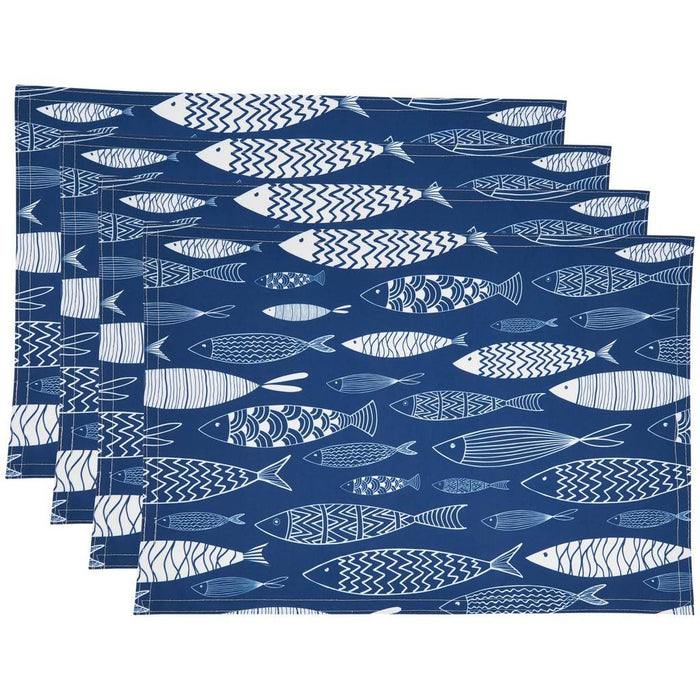 Fish Placemat - Navy Blue