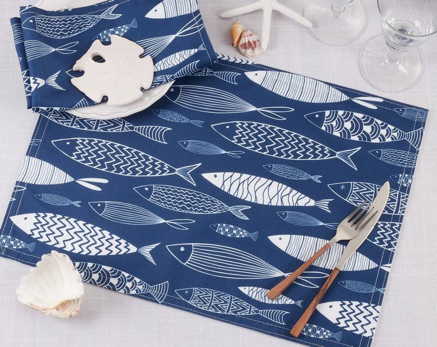 Fish Placemat - Navy Blue