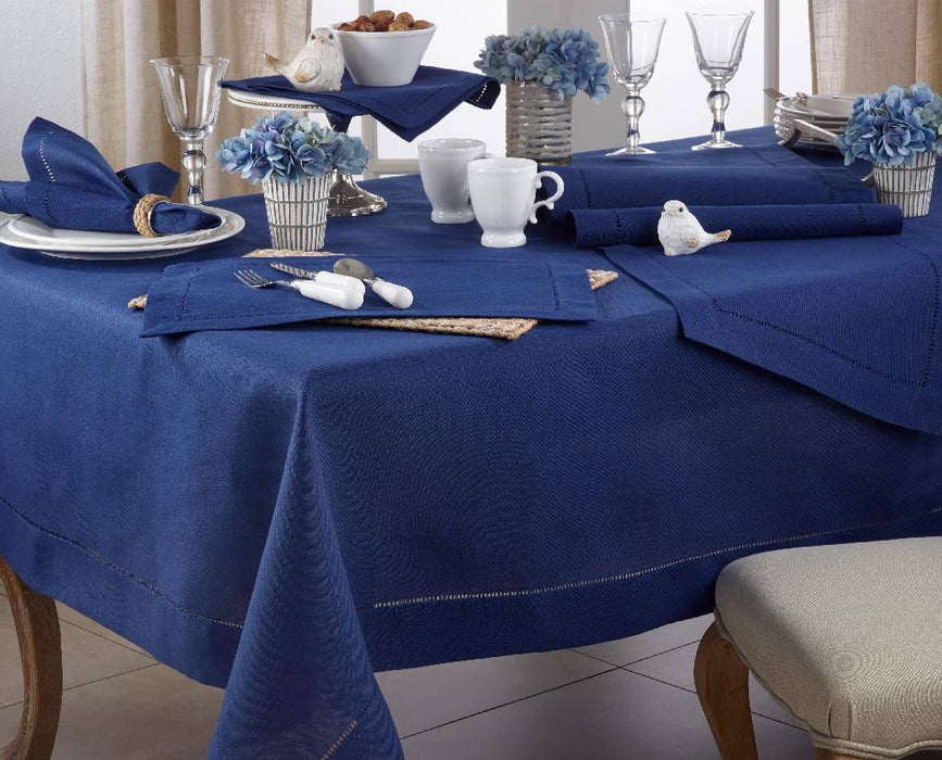 Tablecloth With Border - Navy