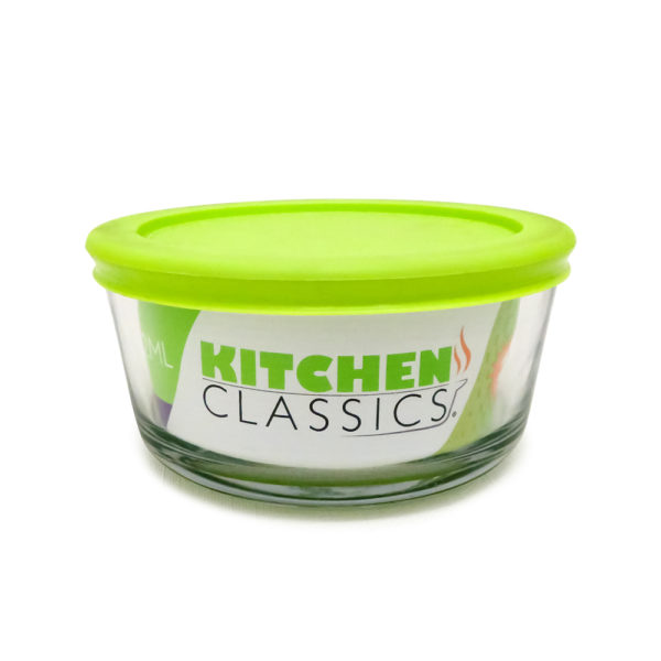 Round Glass Container w/Cover