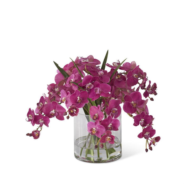 Fuchsia Orchid Premade In Glass Vase