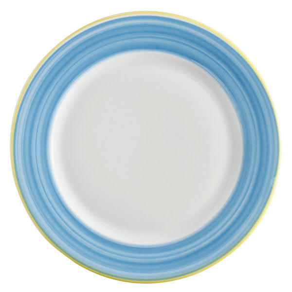Calypso Bright White Porcelain Rolled Edge Plate