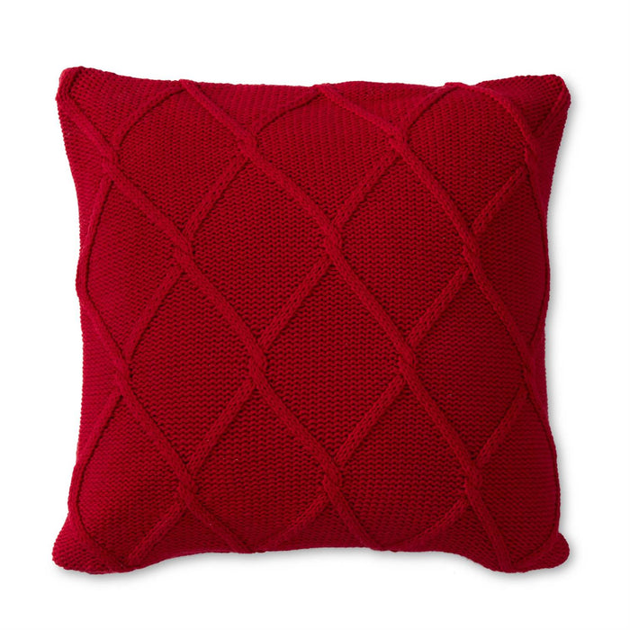 Red Diamond Knit Pillow
