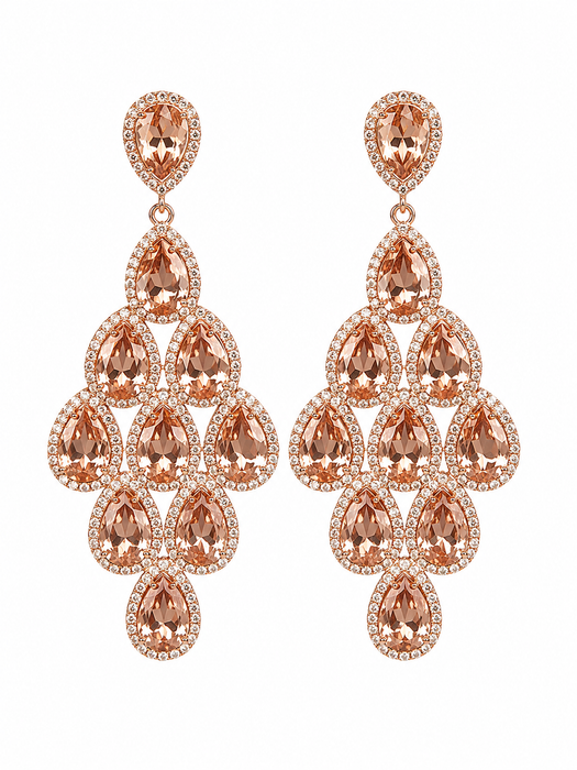 Rose Gold Chandelier Earrings