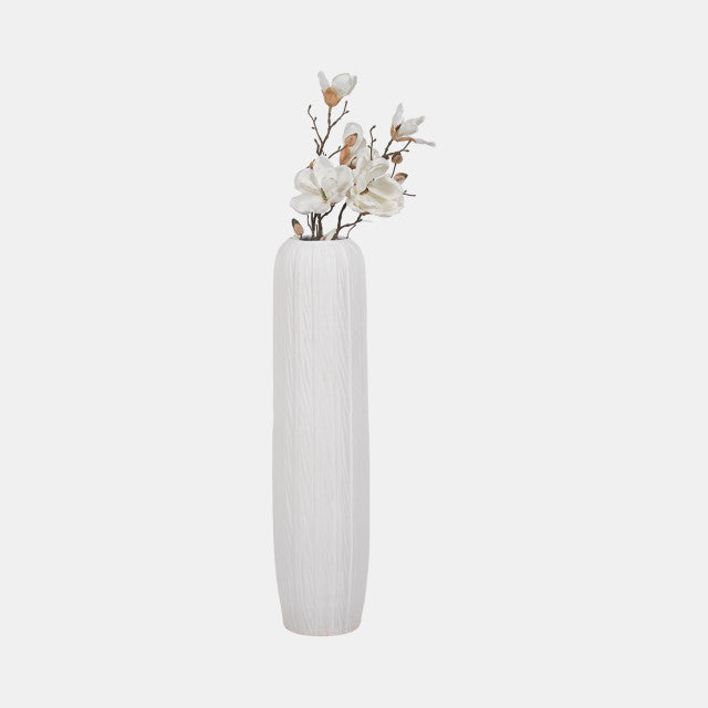 Rough Cylinder Floor White Vase