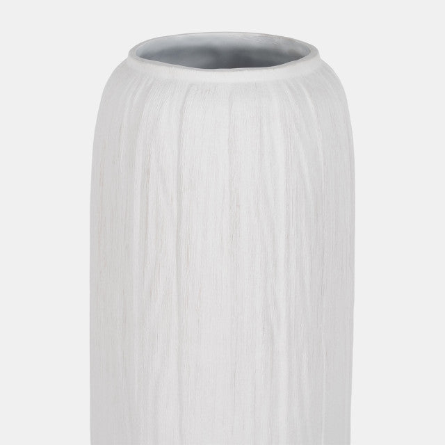 Rough Cylinder Floor White Vase